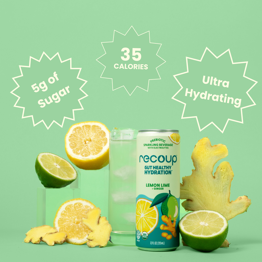 Lemon Lime + Ginger Prebiotic Sparkling Beverage